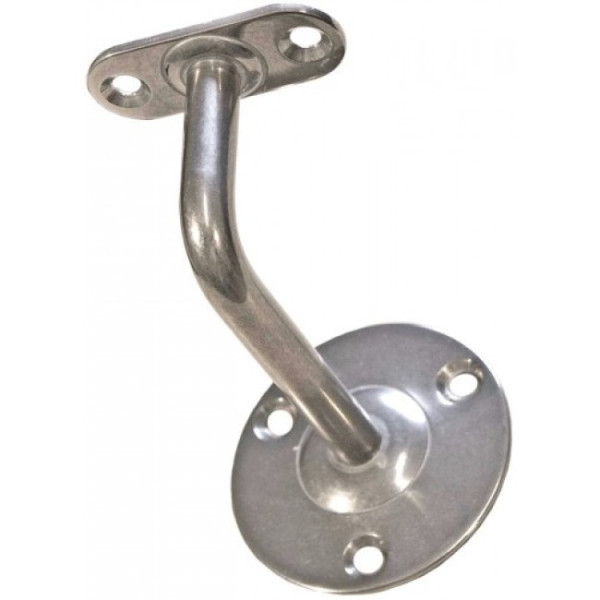 Support de rampe coudé sur platine ronde à visser - inox MASSARD