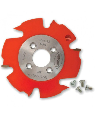 Fraise à rainurer MD pour ZETA - TOP - Classic - Ø 100×4×2mm Z2 + V4 traceurs - 4 trous - moyeu LAMELLO