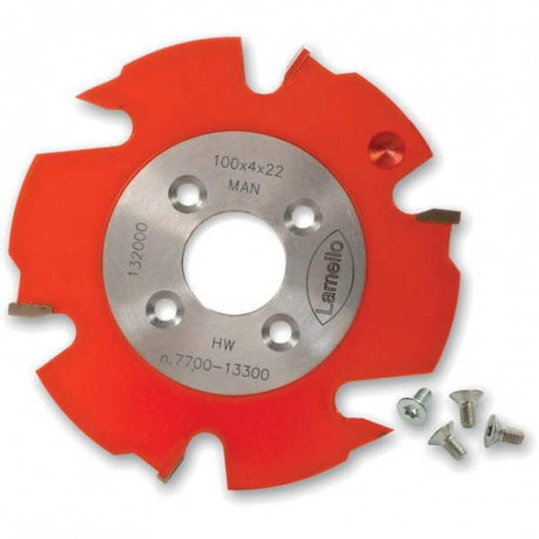 Fraise à rainurer MD pour ZETA - TOP - Classic - Ø 100×4×2mm Z2 + V4 traceurs - 4 trous - moyeu LAMELLO