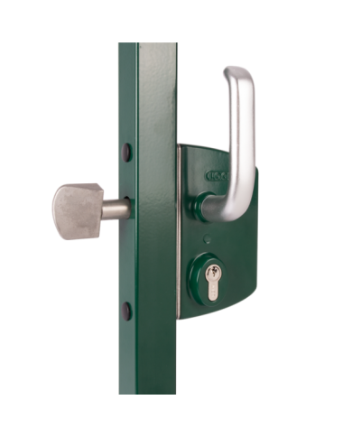 Serrure de portail coulissant - cylindre européen - LSKZ vert LOCINOX