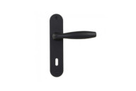 Poignées de porte sur plaques - entraxe 165 mm - alu - noir mat - New York HOPPE
