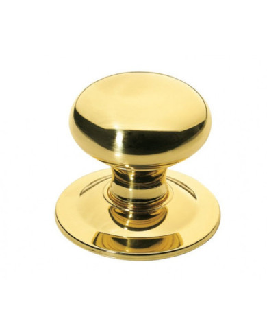 Bouton de porte rond en laiton poli verni CADAP
