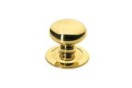 Bouton de porte rond en laiton poli verni CADAP