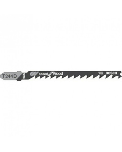 5 lames de scie sauteuse pour le bois T244D - longueur 100 mm BOSCH