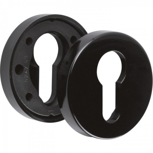Rosaces rondes pour poignées de porte - nylon - ZD - noir NORMBAU
