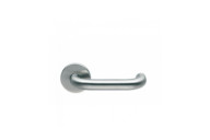 Poignée de porte contre-coudée sur rosace ronde - inox 304 - U 19 NORMBAU