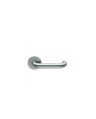 Poignée de porte contre-coudée sur rosace ronde - inox 304 - U 19 NORMBAU