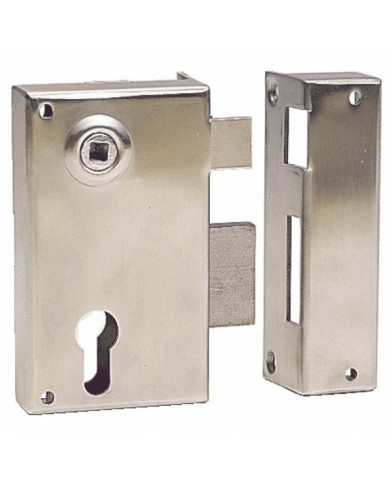 Serrure en applique verticale - inox - cylindre européen - 719 DEVISMES