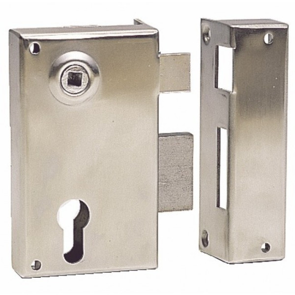 Serrure en applique verticale - inox - cylindre européen - 719 DEVISMES