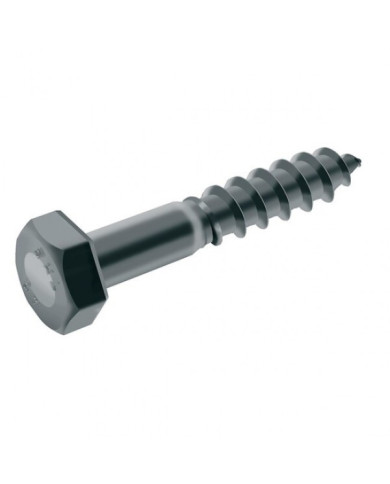 Vis à bois - Tirefond - tête hexagonale - inox A4 - filetage partiel ACTON