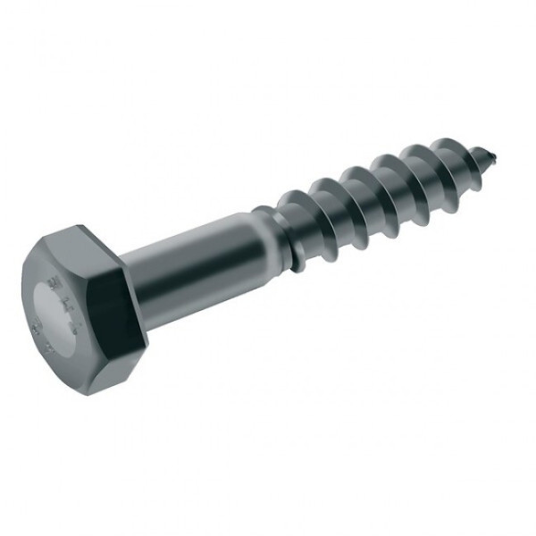 Vis à bois - Tirefond - tête hexagonale - inox A4 - filetage partiel ACTON