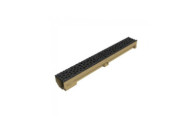 Caniveau béton polymère H95mm avec grille fonte noire Voronoï - Self 100 ACO