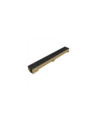 Caniveau béton polymère H95mm avec grille fonte noire Voronoï - Self 100 ACO
