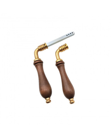 Béquille double poire bois et laiton DUBOIS INDUSTRIES