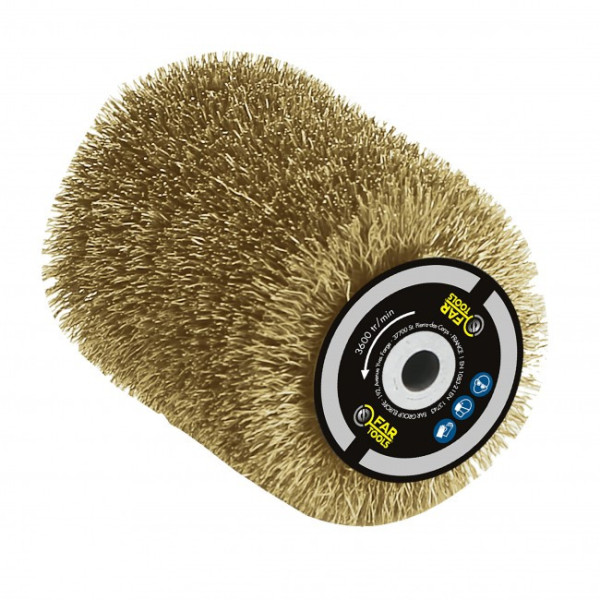 Brosse fils acier laitonné - pour rénovateur Rex 80 - 80x100 mm FARTOOLS
