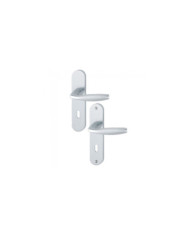 Poignées de porte sur plaques - EA 165 mm - alu argent - New York HOPPE