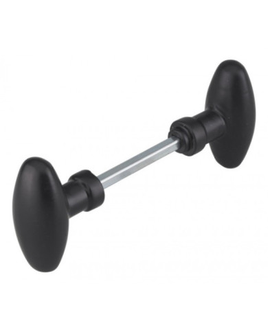 Bouton de grille double - ovoïde - carré de 6 mm - finition noire FTH THIRARD