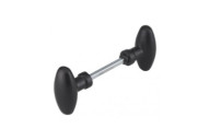Bouton de grille double - ovoïde - carré de 6 mm - finition noire FTH THIRARD
