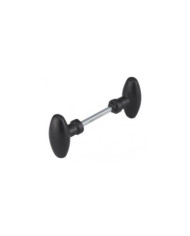Bouton de grille double - ovoïde - carré de 6 mm - finition noire FTH THIRARD