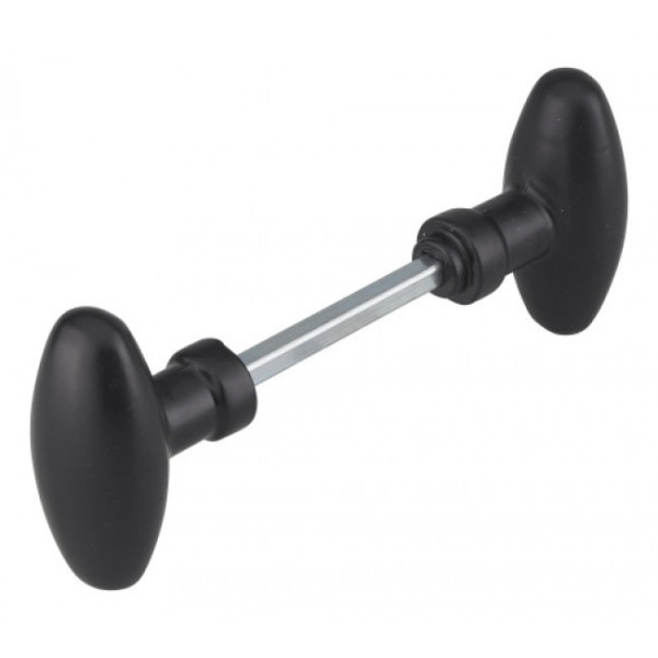 Bouton de grille double - ovoïde - carré de 6 mm - finition noire FTH THIRARD