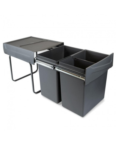 Poubelle coulissante - amovible - 2 bacs 20 litres EMUCA