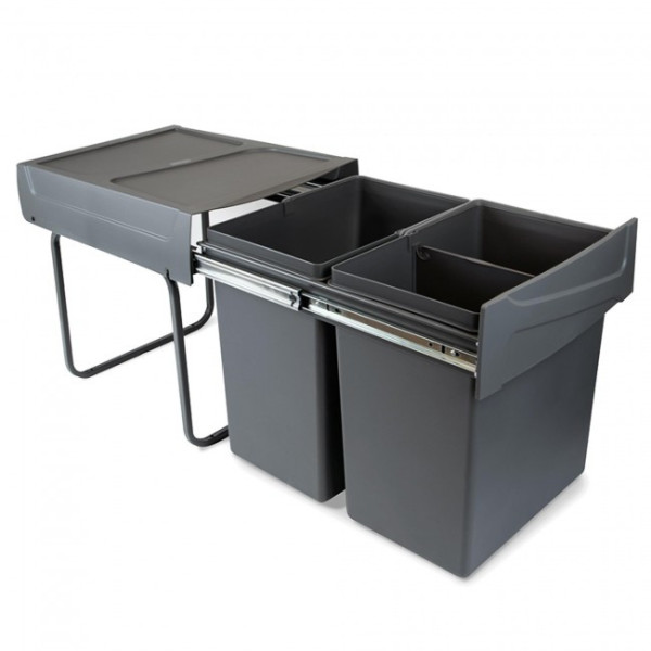 Poubelle coulissante - amovible - 2 bacs 20 litres EMUCA