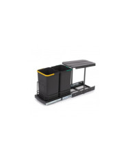 Poubelle de recyclage pour cuisine - 2x12 L - plastique - fixation au fond EMUCA
