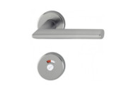 Poignée de porte double sur rosaces rondes - Stockholm - finition inox HOPPE