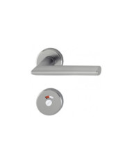 Poignée de porte double sur rosaces rondes - Stockholm - finition inox HOPPE