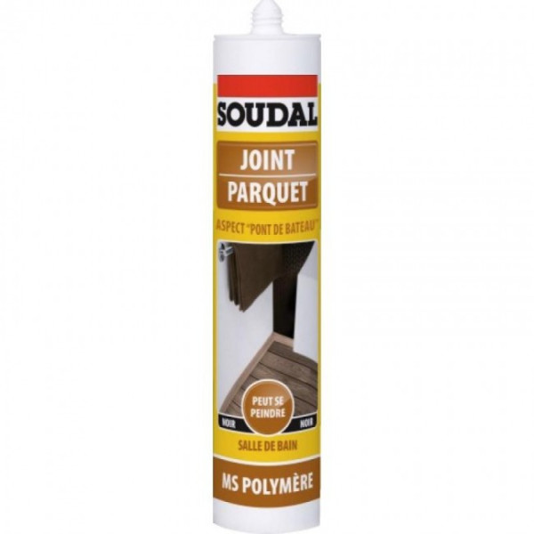 Mastic-colle MS polymère - pour parquet et pont de bateau - noir - MS SOUDAL