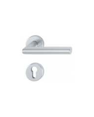 Poignées de porte sur rosaces - argent - Amsterdam HOPPE
