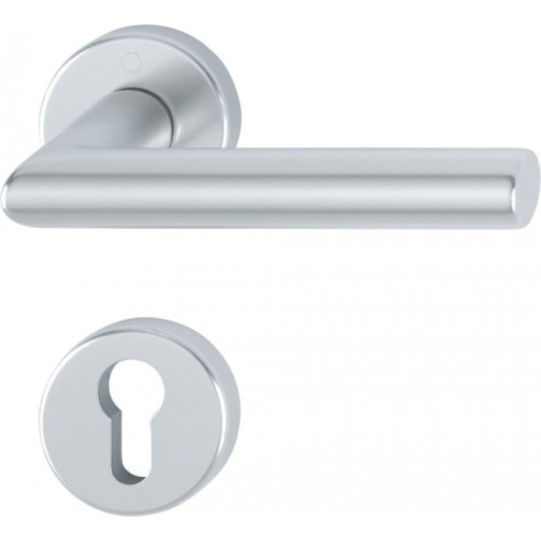 Poignées de porte sur rosaces - argent - Amsterdam HOPPE