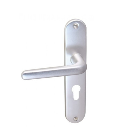 Poignées de porte sur petites plaques - entraxe 165 mm - aluminium BRICOZOR