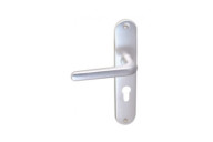 Poignées de porte sur petites plaques - entraxe 165 mm - aluminium BRICOZOR