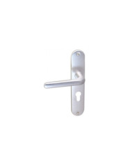 Poignées de porte sur petites plaques - entraxe 165 mm - aluminium BRICOZOR
