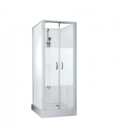 Cabine de douche Surf 6 - 80 x 80 cm - accès de face - portes battantes LEDA