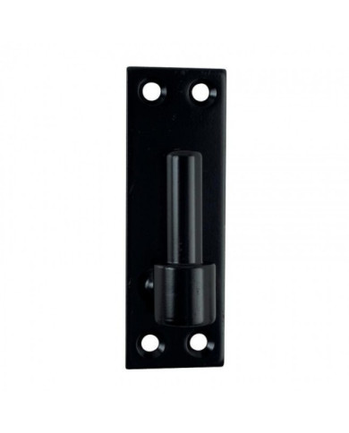 Gond sur platine droite en acier noir - 4 trous de fixation TORBEL