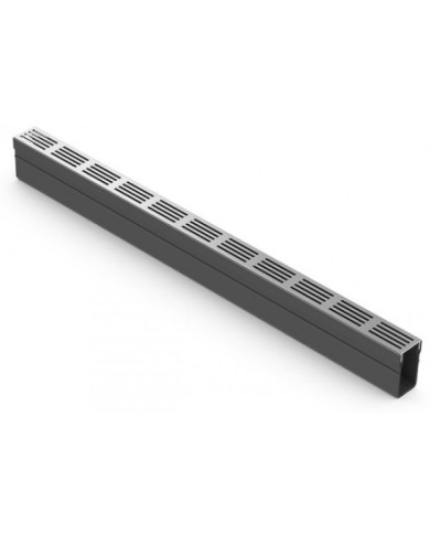 Caniveau d'extérieur avec grille aluminium grise A15 - Slimline ACO