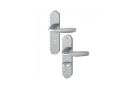 Poignées de porte sur plaques - EA 165 mm - aspect inox - New York HOPPE