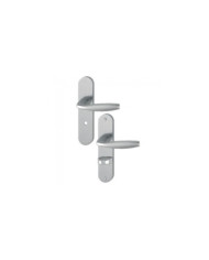 Poignées de porte sur plaques - EA 165 mm - aspect inox - New York HOPPE