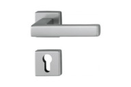 Paire de poignées sur rosaces carrées - aluminium aspect inox - Toulon HOPPE