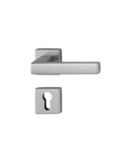 Paire de poignées sur rosaces carrées - aluminium aspect inox - Toulon HOPPE