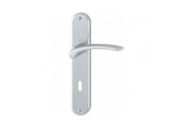 Poignées de porte sur grande plaque - aluminium anodisé - Ibiza HOPPE