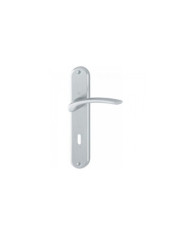 Poignées de porte sur grande plaque - aluminium anodisé - Ibiza HOPPE