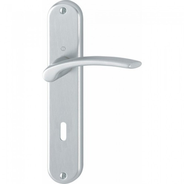 Poignées de porte sur grande plaque - aluminium anodisé - Ibiza HOPPE