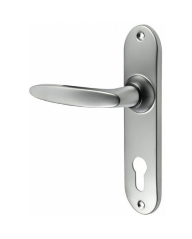 Poignées de porte sur plaques - chromé velours - 165 mm - Jazz VACHETTE