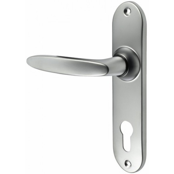 Poignées de porte sur plaques - chromé velours - 165 mm - Jazz VACHETTE