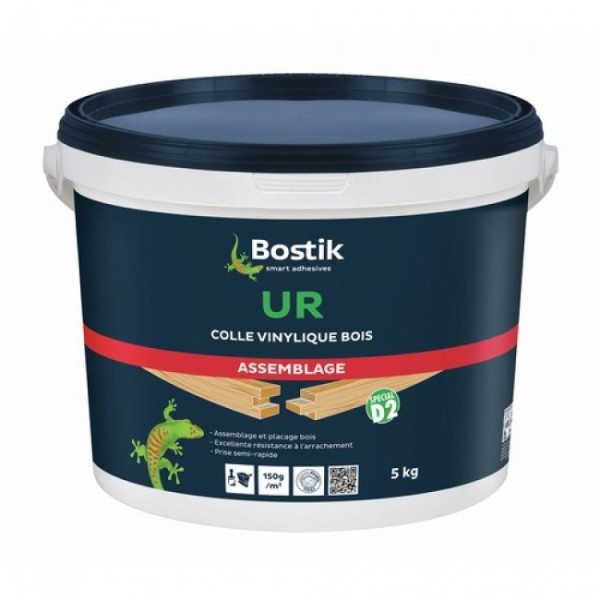 Colle à bois vinylique à prise rapide - classe D2 - UR BOSTIK