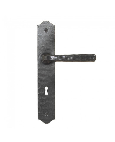 Poignées de porte sur plaques - Celtique - fer cémenté patiné - Bellac BOUVET