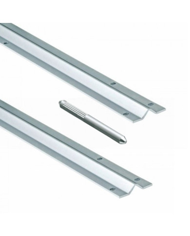 Lot de 2 rails à visser 293 pour portail coulissant et une jonction - L600cm COMUNELLO